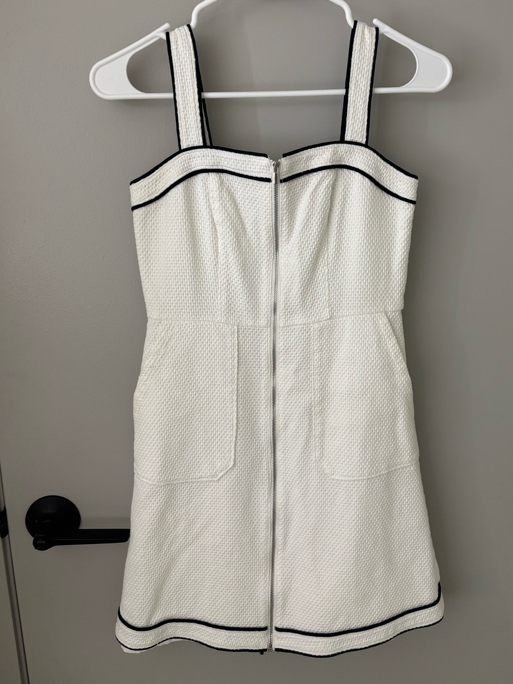 Ann Taylor White Tipped Zip-A-Line Dress